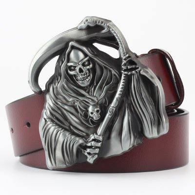 Ghost Head Series Big Strap Casual Taro Decorative Belt Leather - Muhaab