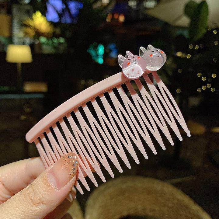 Girls' Hair Comb Children's Comb, Broken Hair Non-Slip Finishing Hair Accessories Cute Princess Hairpin Big Children - Muhaab