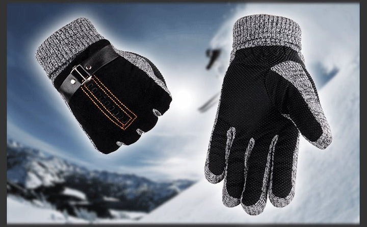 Gloves Men Winter Cycling Leisure Pigskin - Muhaab