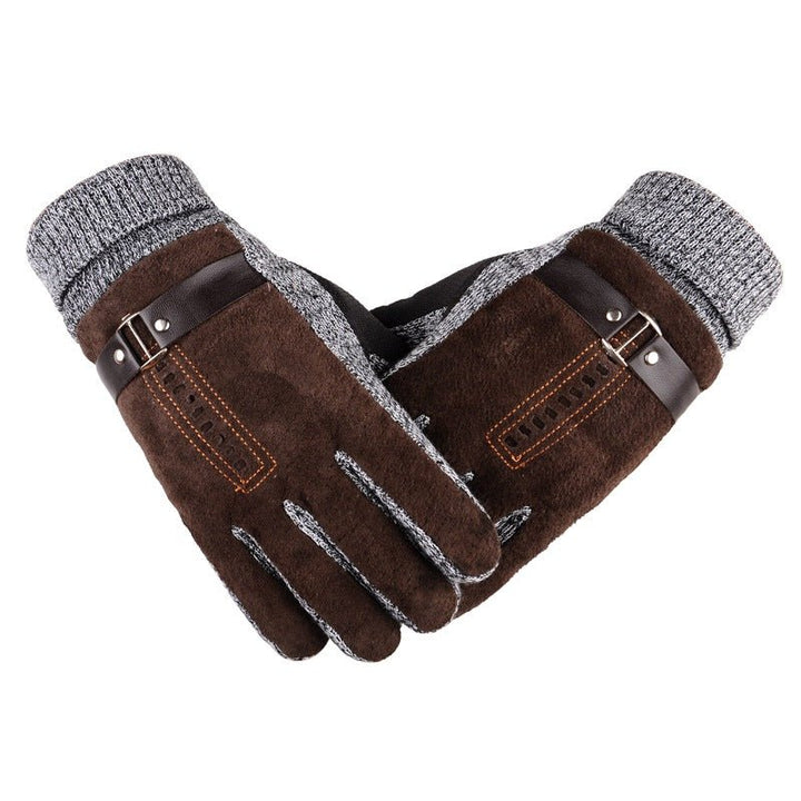 Gloves Men Winter Cycling Leisure Pigskin - Muhaab