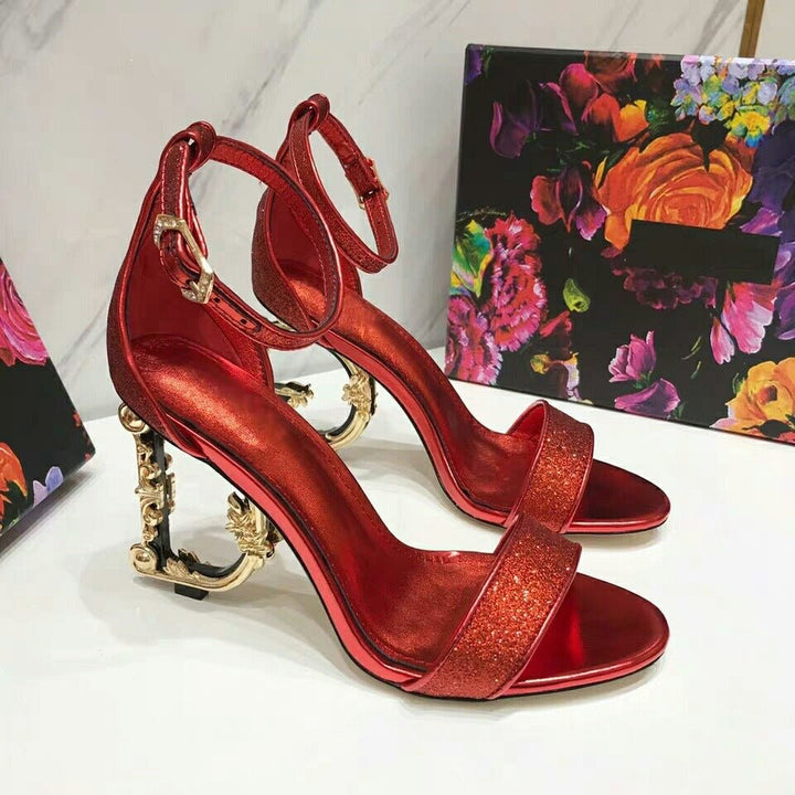 Gold high heels - Muhaab