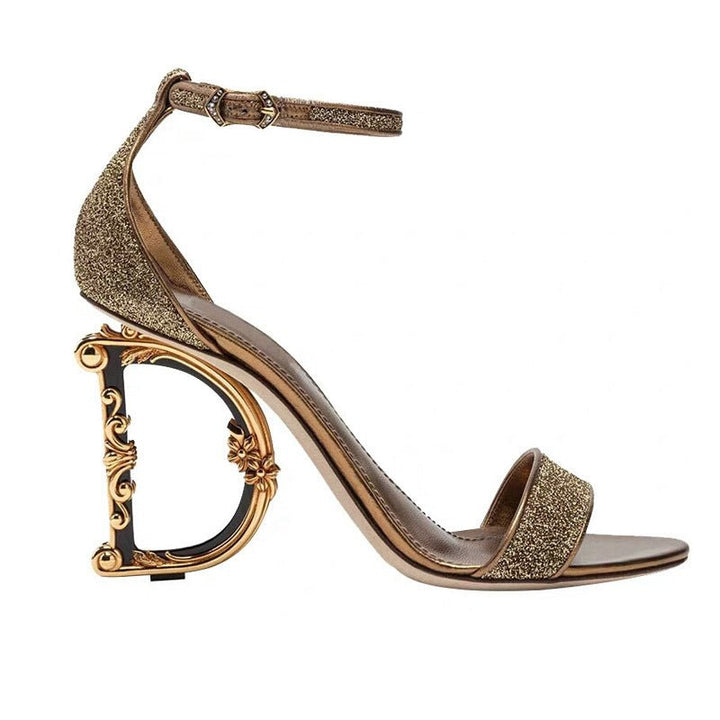 Gold high heels - Muhaab