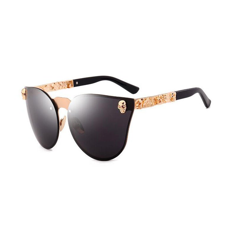 Gothic PC Men's Skull Head Decorated Sunglasses, Exquisite Metal Pattern Feet Sunglasses, Women - Muhaab