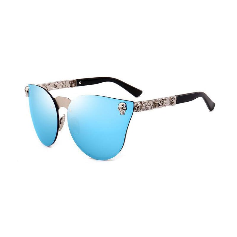 Gothic PC Men's Skull Head Decorated Sunglasses, Exquisite Metal Pattern Feet Sunglasses, Women - Muhaab