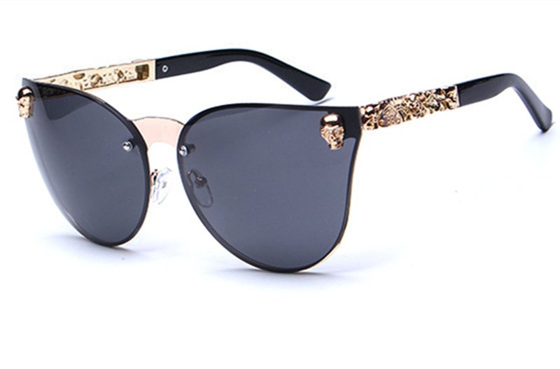 Gothic PC Men's Skull Head Decorated Sunglasses, Exquisite Metal Pattern Feet Sunglasses, Women - Muhaab