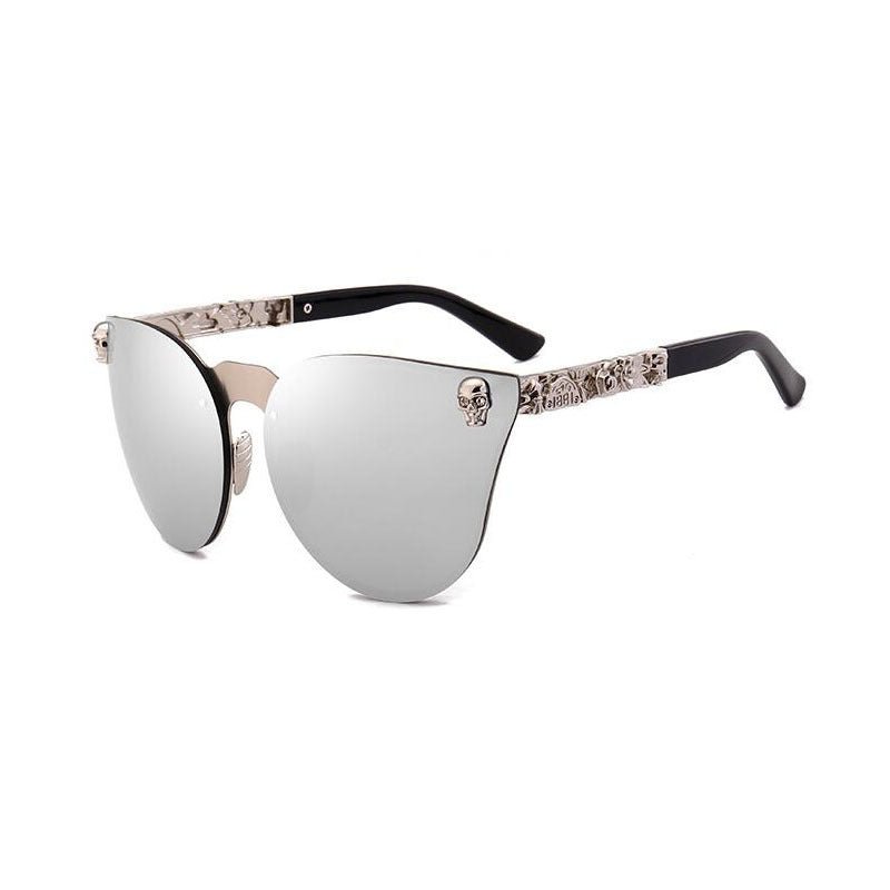 Gothic PC Men's Skull Head Decorated Sunglasses, Exquisite Metal Pattern Feet Sunglasses, Women - Muhaab