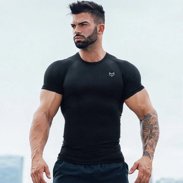 Gym Short Sleeve T Quick Dry Gym Clothes For Running - Muhaab