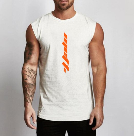 Gym Sleeveless Shirt Cotton Tank Top for Men Sportswear Vest - Muhaab