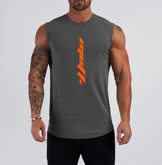 Gym Sleeveless Shirt Cotton Tank Top for Men Sportswear Vest - Muhaab