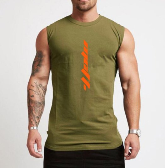 Gym Sleeveless Shirt Cotton Tank Top for Men Sportswear Vest - Muhaab