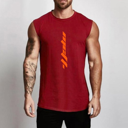 Gym Sleeveless Shirt Cotton Tank Top for Men Sportswear Vest - Muhaab