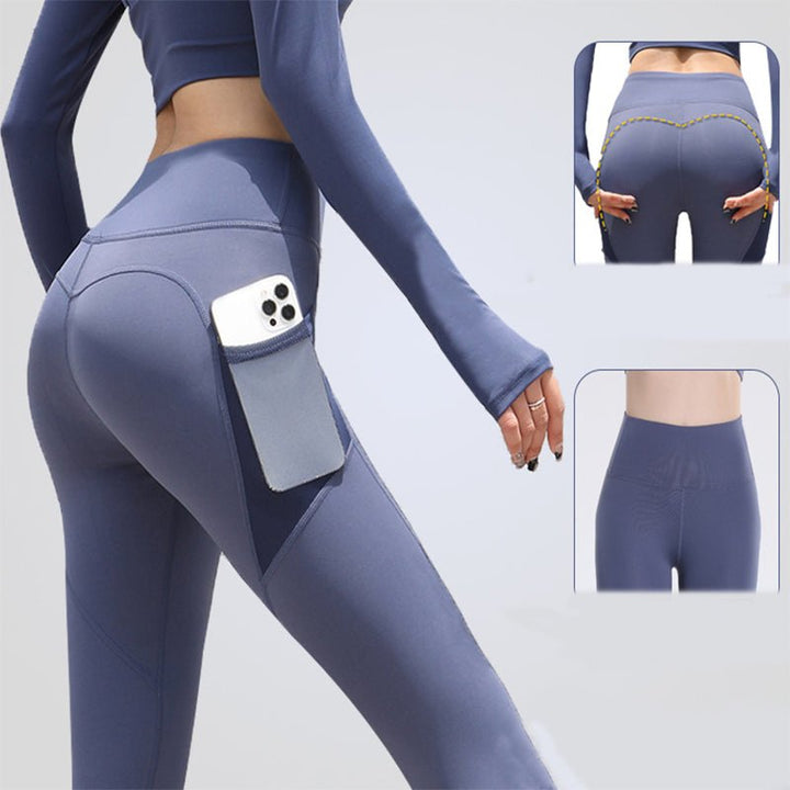 Gym Sport Seamless Leggings With Pockets Push Up High Waist Pants Women Fitness Running Yoga Pants Gym Sport - Muhaab