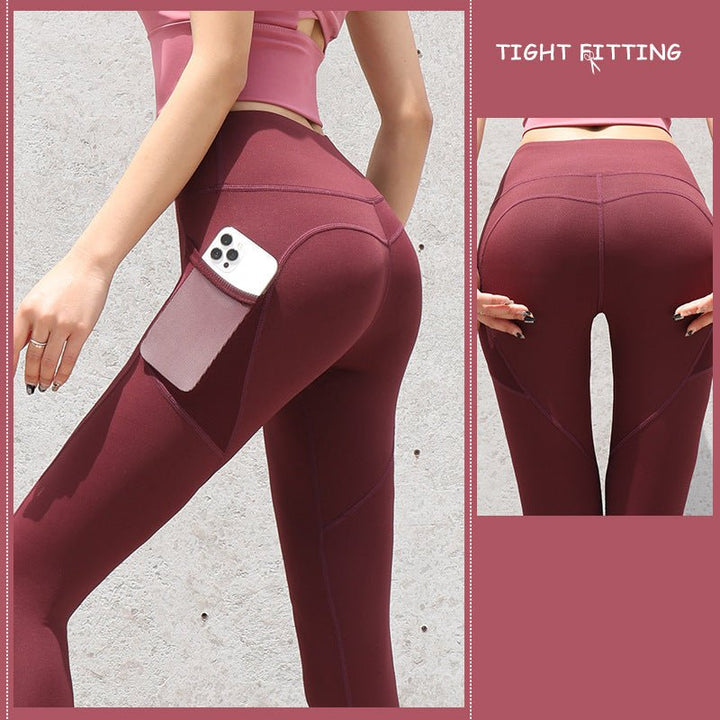 Gym Sport Seamless Leggings With Pockets Push Up High Waist Pants Women Fitness Running Yoga Pants Gym Sport - Muhaab