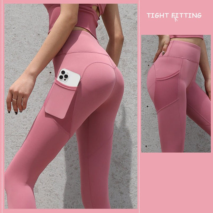 Gym Sport Seamless Leggings With Pockets Push Up High Waist Pants Women Fitness Running Yoga Pants Gym Sport - Muhaab