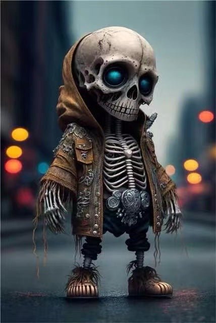 Halloween Cool Skeleton Figurines Halloween Skeleton Doll Resin Ornament Home Decor - Muhaab