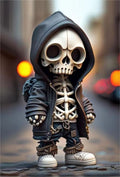 Halloween Cool Skeleton Figurines Halloween Skeleton Doll Resin Ornament Home Decor - Muhaab