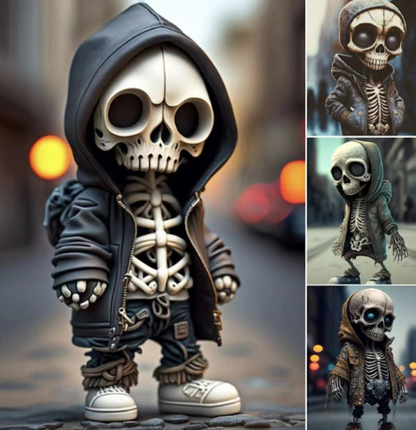 Halloween Cool Skeleton Figurines Halloween Skeleton Doll Resin Ornament Home Decor - Muhaab