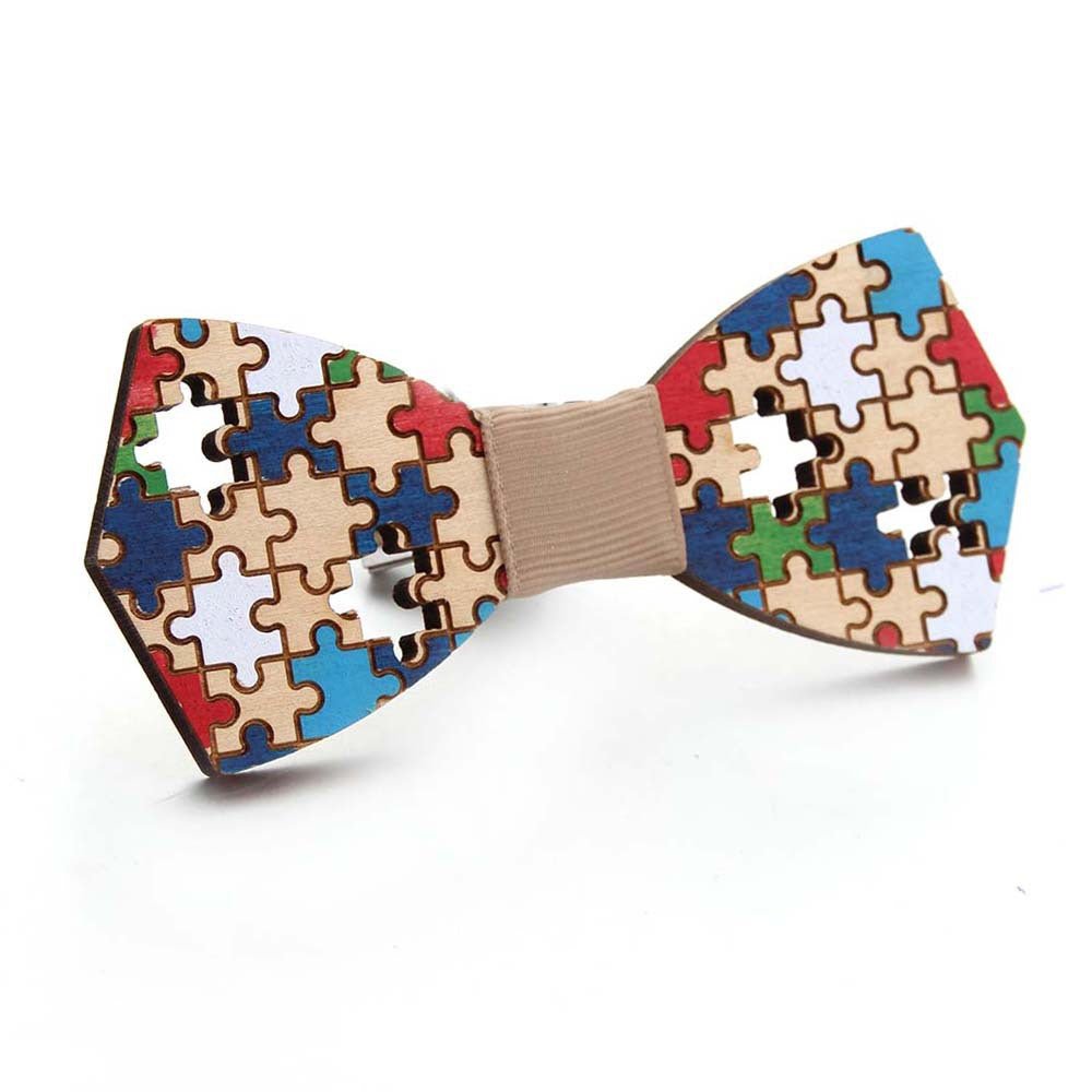 Hand-painted Puzzle Bow Tie Bow Tie Color Hand-painted - Muhaab