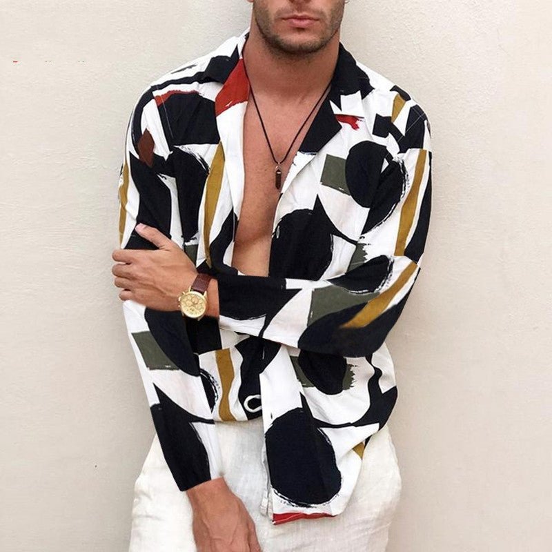 Hawaiian Men For Plus Size Blouse Shirt Shirts Print Fat - Muhaab