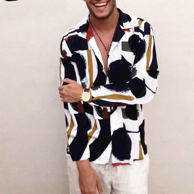 Hawaiian Men For Plus Size Blouse Shirt Shirts Print Fat - Muhaab