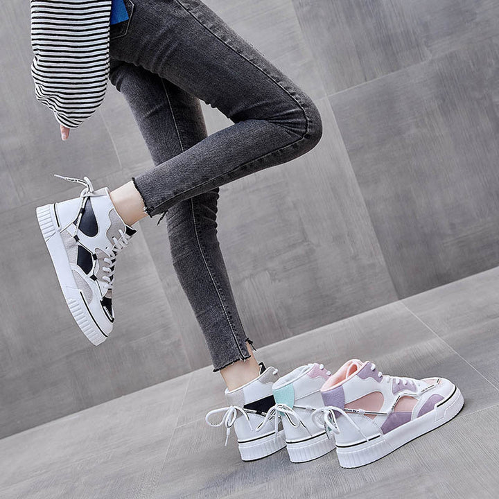 High Top White Shoes Women Flat Running Shoes Women - Muhaab