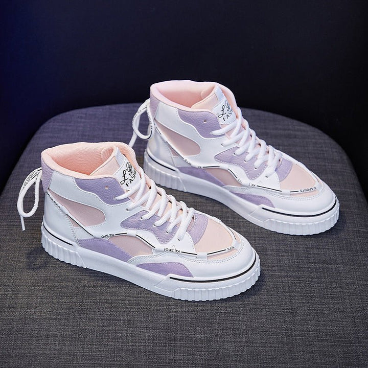 High Top White Shoes Women Flat Running Shoes Women - Muhaab