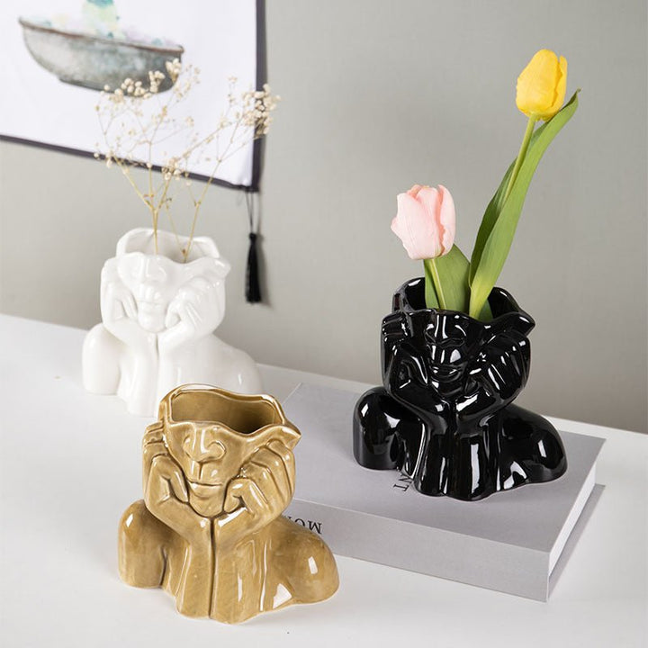Home Decor Ceramic Vases Flower Vase Sculpture Crafts - Muhaab