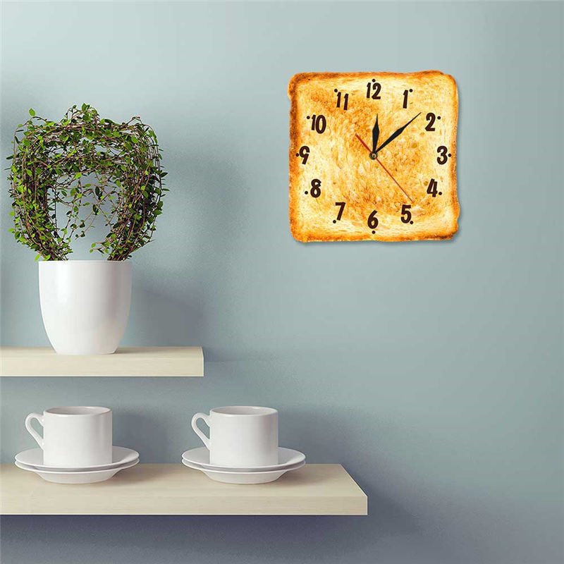Home Decor Realistic Baked Bread Modern Wall Clock - Muhaab