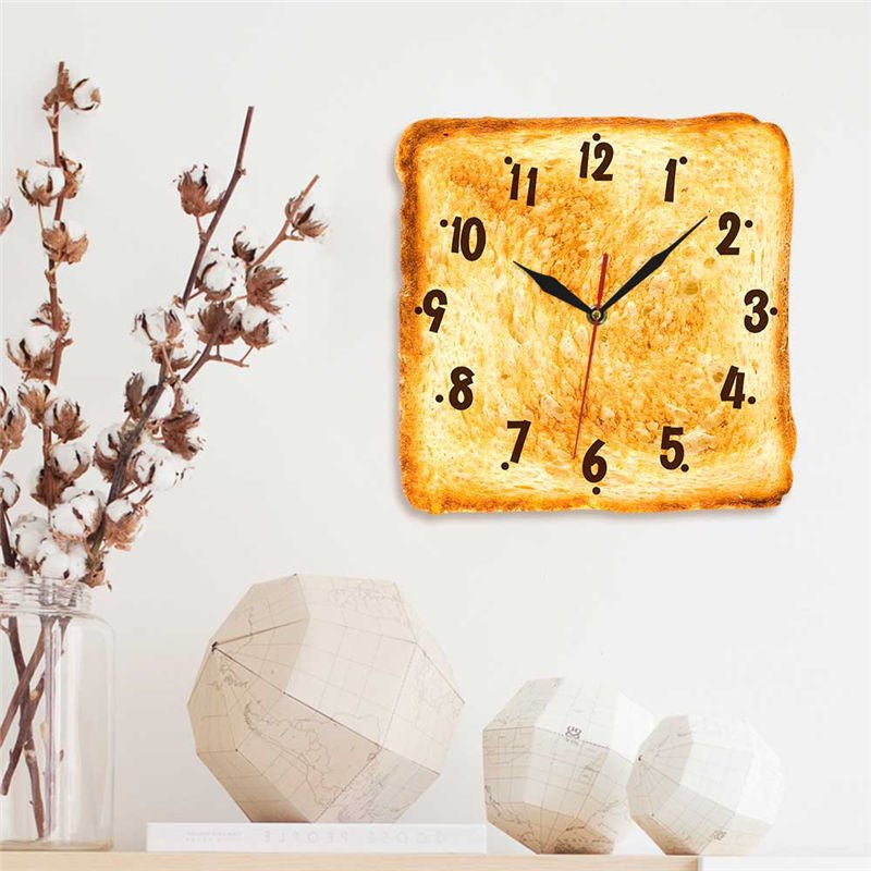 Home Decor Realistic Baked Bread Modern Wall Clock - Muhaab