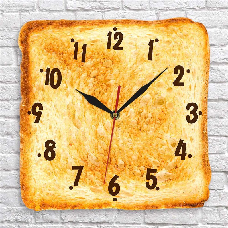 Home Decor Realistic Baked Bread Modern Wall Clock - Muhaab
