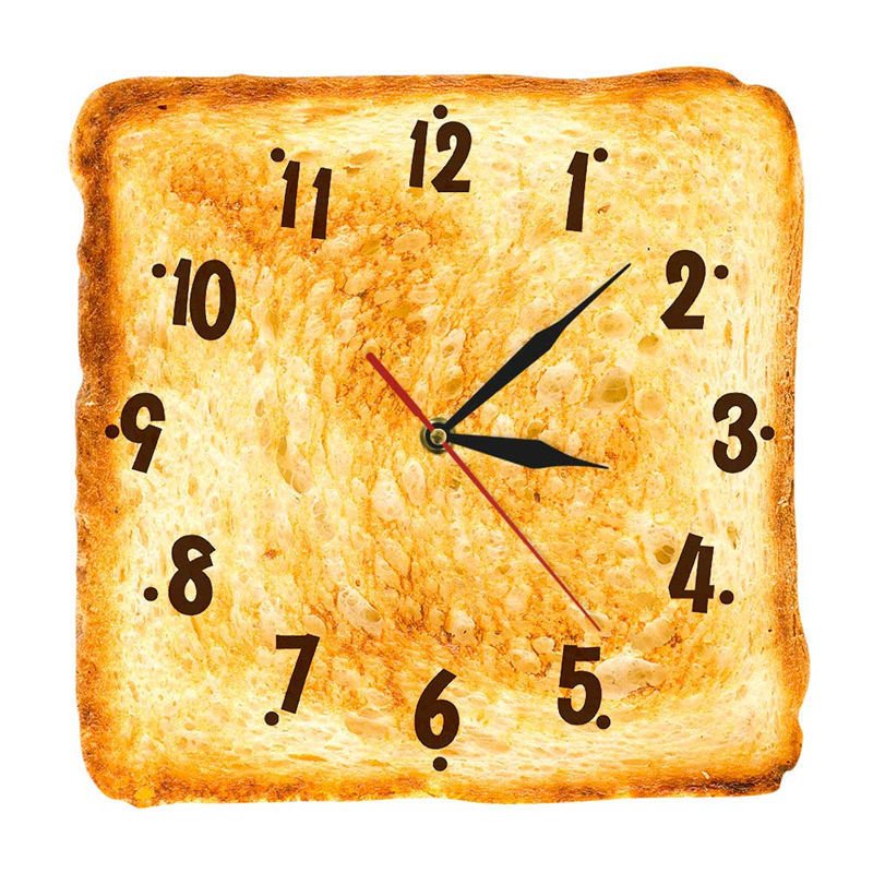 Home Decor Realistic Baked Bread Modern Wall Clock - Muhaab