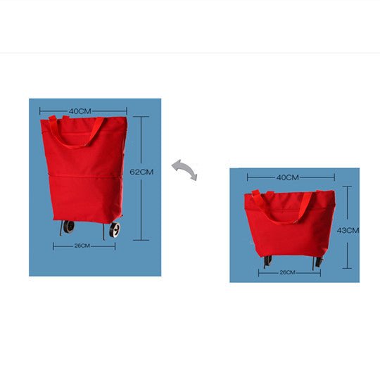 Home Folding Tug Bag Wheel Shopping Travel Bag Shopping Cloth Bag Luggage Bag Folding Shopping Bag - Muhaab