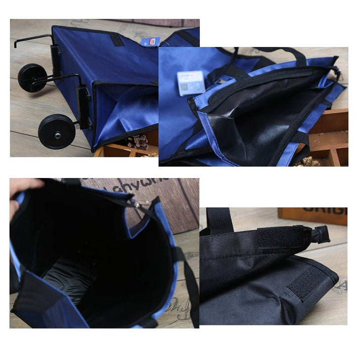 Home Folding Tug Bag Wheel Shopping Travel Bag Shopping Cloth Bag Luggage Bag Folding Shopping Bag - Muhaab