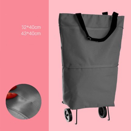 Home Folding Tug Bag Wheel Shopping Travel Bag Shopping Cloth Bag Luggage Bag Folding Shopping Bag - Muhaab