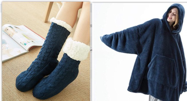 Hoodie Sweatshirt With Big Pocket Tops Sweater Comfortable Loose Double-Sided Fleece Thicker Wearable Blanket - Muhaab