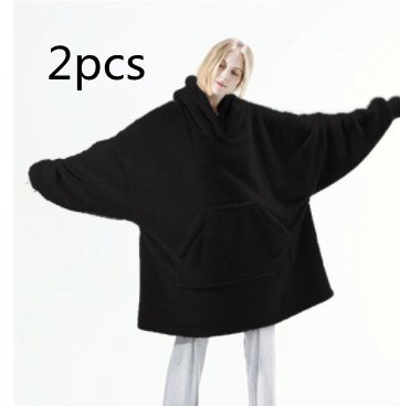 Hoodie Sweatshirt With Big Pocket Tops Sweater Comfortable Loose Double-Sided Fleece Thicker Wearable Blanket - Muhaab