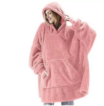 Hoodie Sweatshirt With Big Pocket Tops Sweater Comfortable Loose Double-Sided Fleece Thicker Wearable Blanket - Muhaab