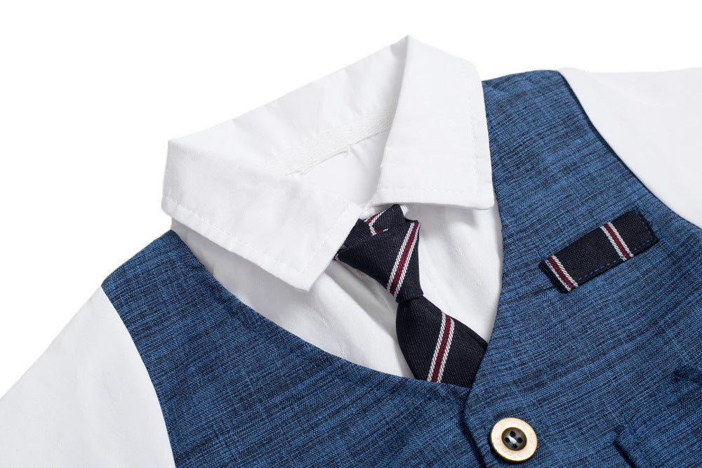 Infant Boy Baby Gentleman Outing Clothes One-Piece Suit Romper - Muhaab