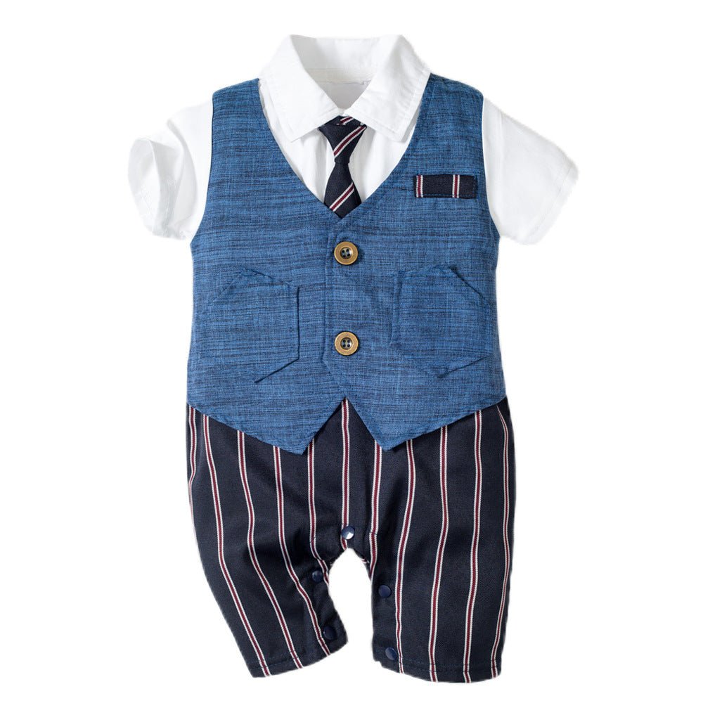Infant Boy Baby Gentleman Outing Clothes One-Piece Suit Romper - Muhaab
