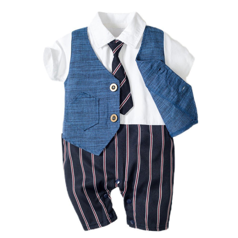 Infant Boy Baby Gentleman Outing Clothes One-Piece Suit Romper - Muhaab