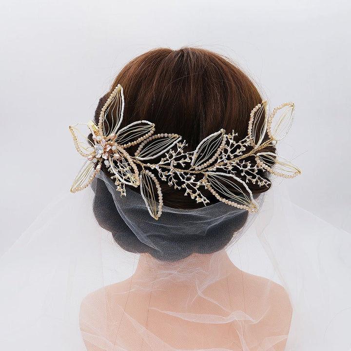 Jewelry pearl flower headdress - Muhaab