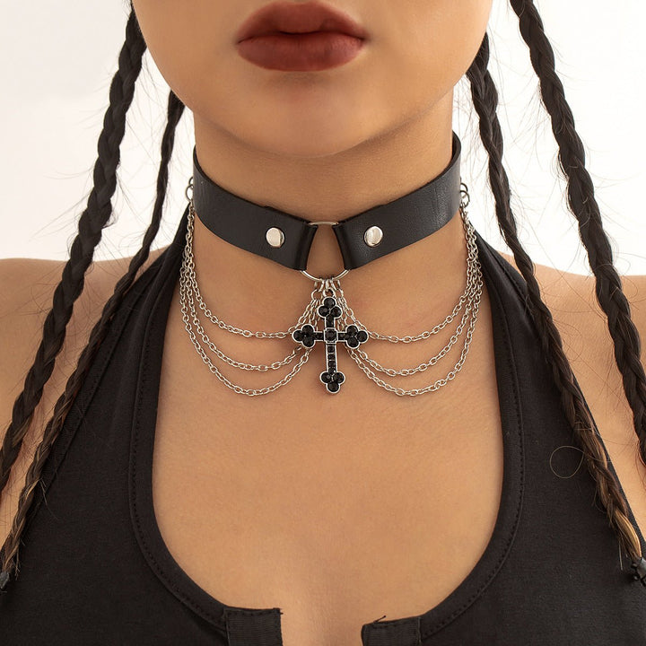 Jewelry PU Alloy Necklace Cross - Muhaab