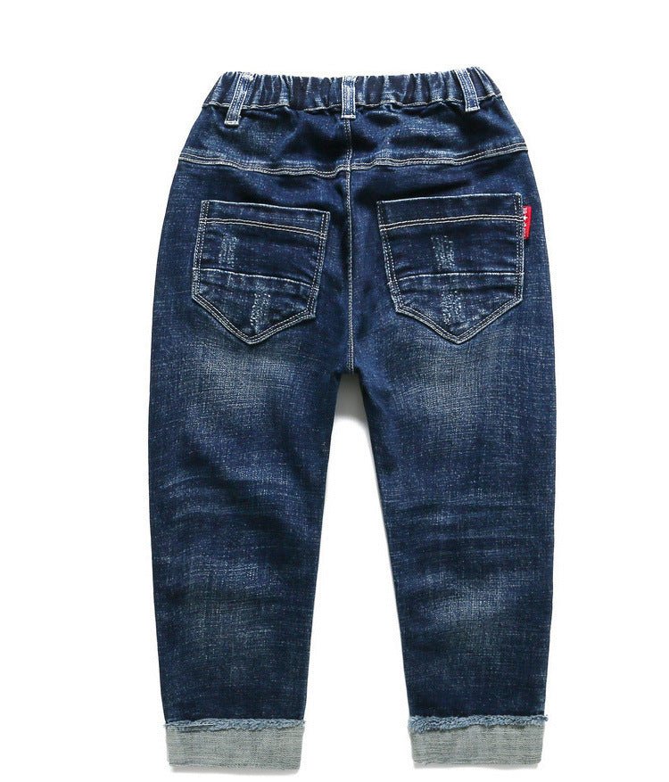 Kids Boys Jeans Baby Clothes Classic Pants Children Denim Clothing Boy Casual Bowboy Long Trousers 5-13Y - Muhaab