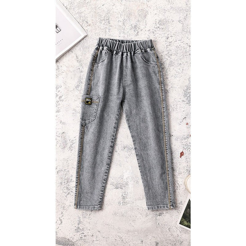Kids Boys Jeans Baby Clothes Classic Pants Children Denim Clothing Boy Casual Bowboy Long Trousers 5-13Y - Muhaab