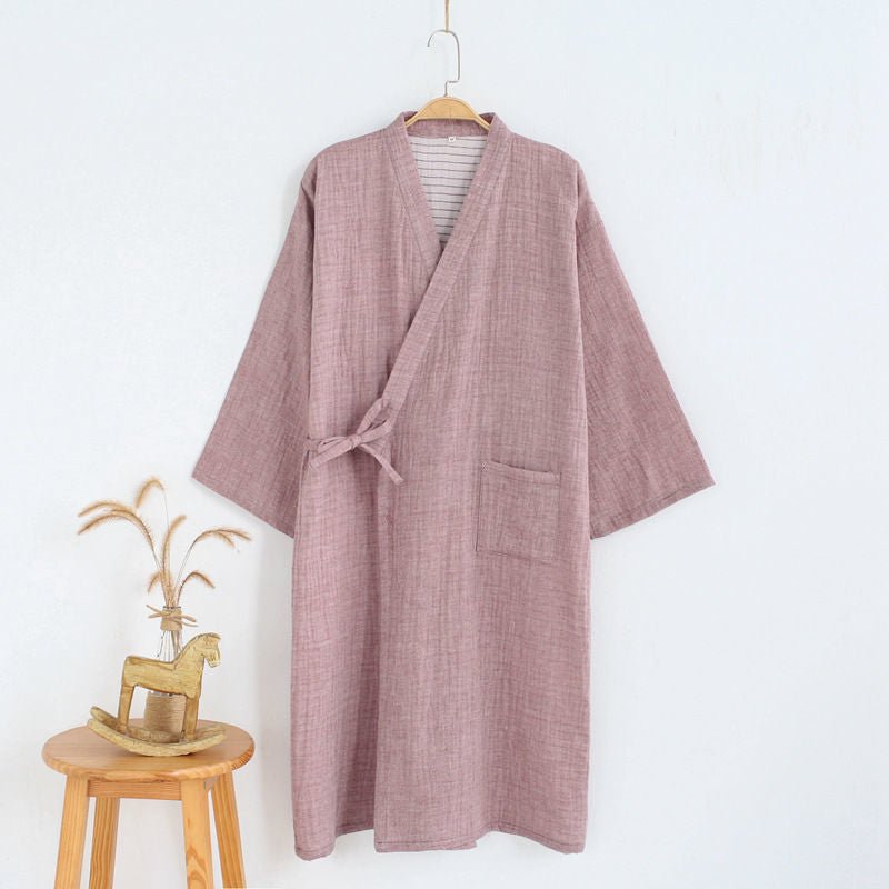 Kimono, Bathrobe, Gauze, Home Wear, Japanese Steamed Thin Night Gown - Muhaab