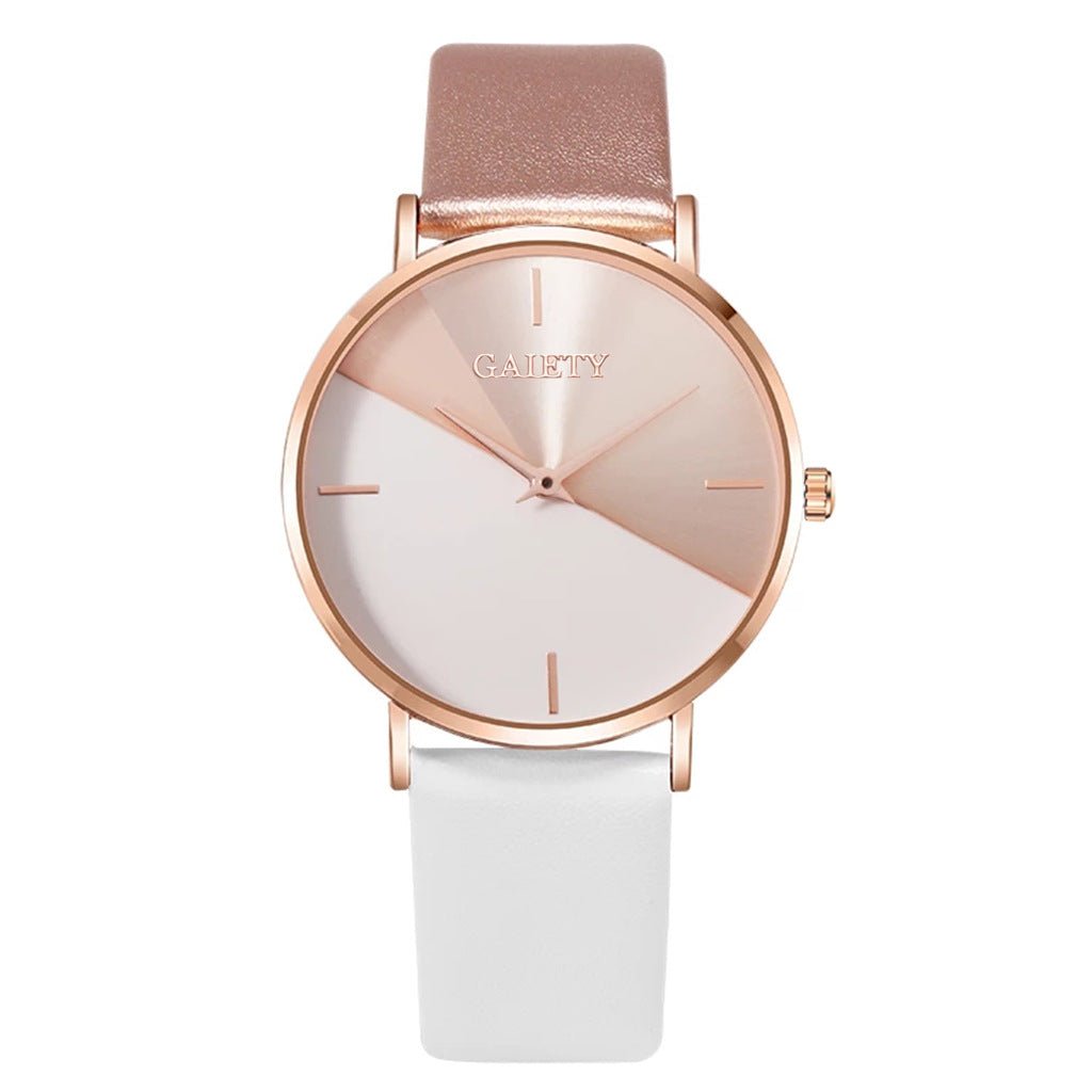 Korean Version Personality Two-color Splicing Ladies Quartz Watch - Muhaab