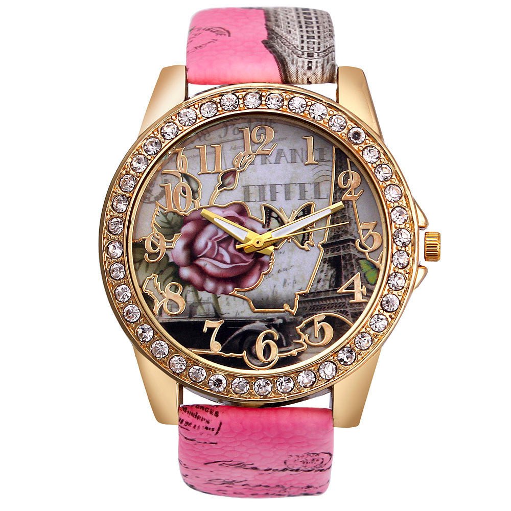 Korean Version Personality Two-color Splicing Ladies Quartz Watch - Muhaab