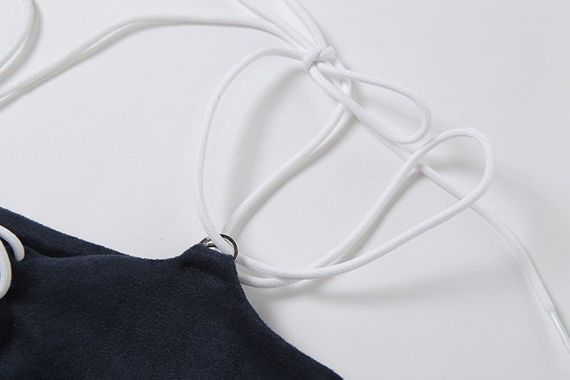 Lace Up Corset Crop Tops Women Plush Sleeveless Backless Sexy Clubwear Cropped Top Fashion Streetwear Camisole - Muhaab