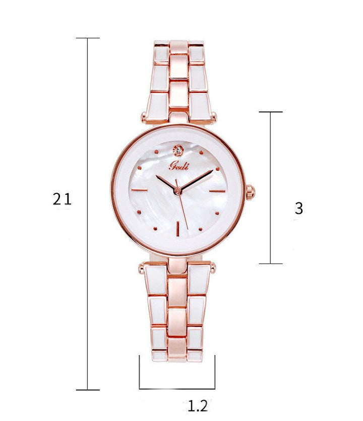 Ladies Watch Korean Style Trendy Student White Quartz - Muhaab