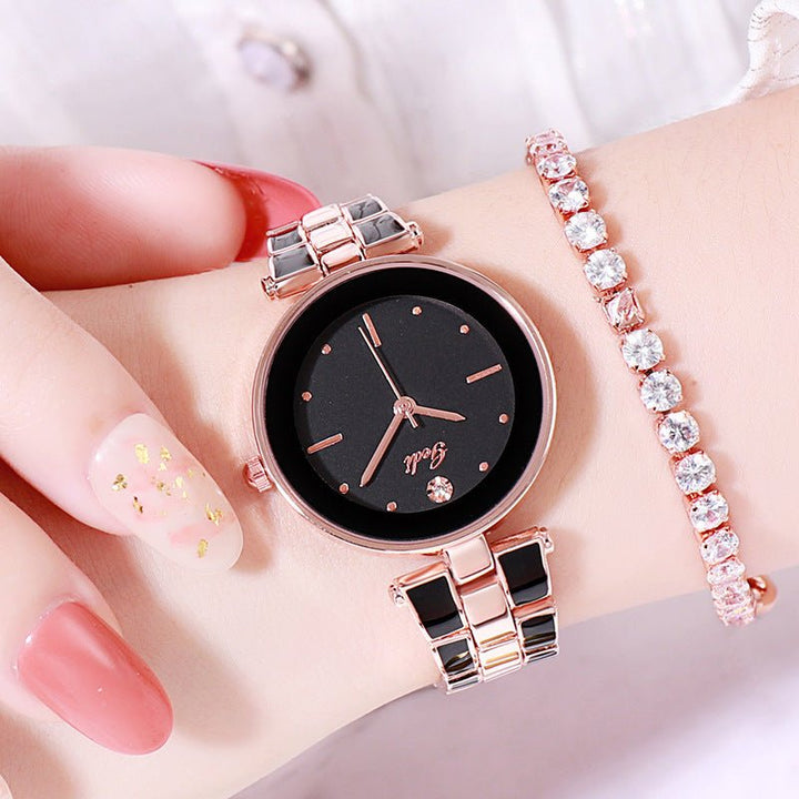 Ladies Watch Korean Style Trendy Student White Quartz - Muhaab